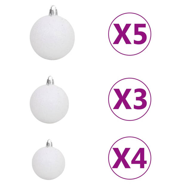 The Living Store Kerstboom Sneeuwdeken - 120 cm - LED-verlichting - Inclusief accessoires - Wit