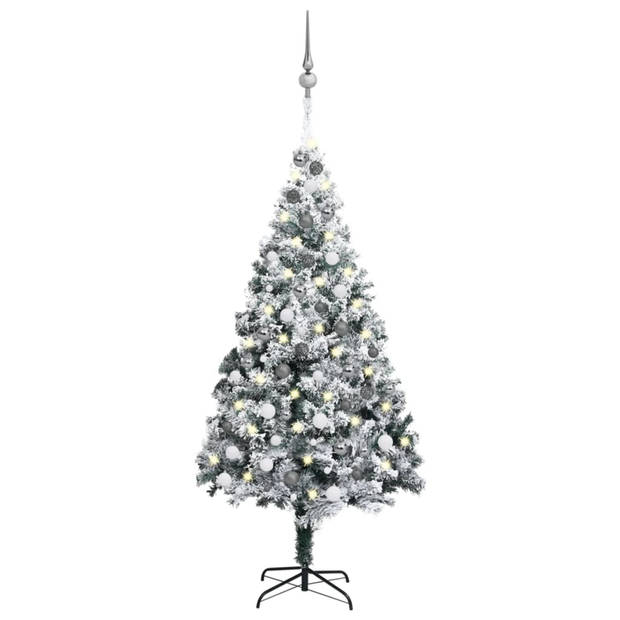 VidaXL Kunstkerstboom Met Verlichting En Kerstballen 180 Cm PVC Groen ...