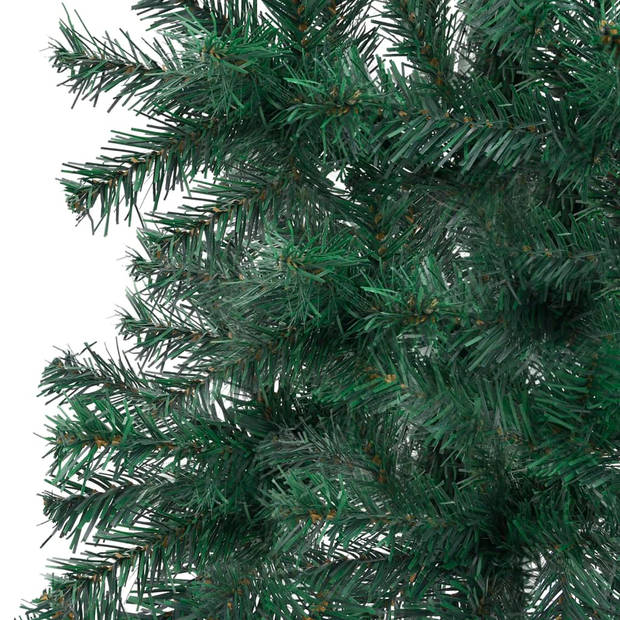 The Living Store Hoekkerstboom 120 cm - PVC en staal - Groen - 45 cm breed - Levensecht - Staal standaard -