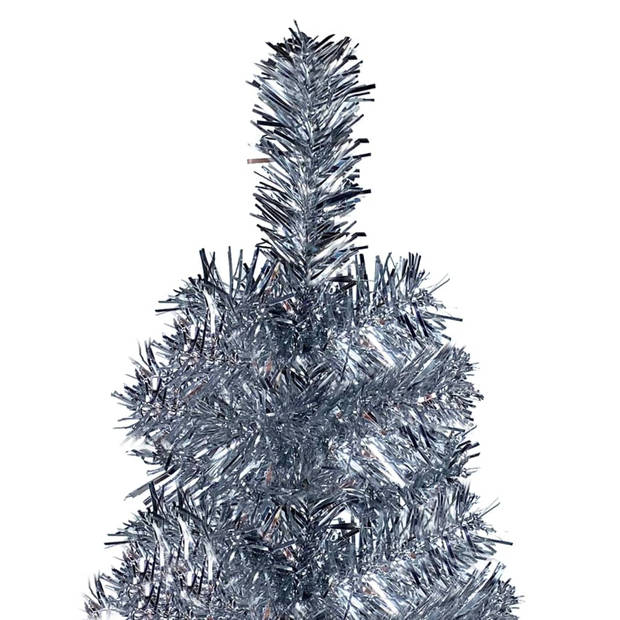 The Living Store Kerstboom Zilver PVC 180 cm - Verstelbare takken - Stalen standaard - 368 uiteinden