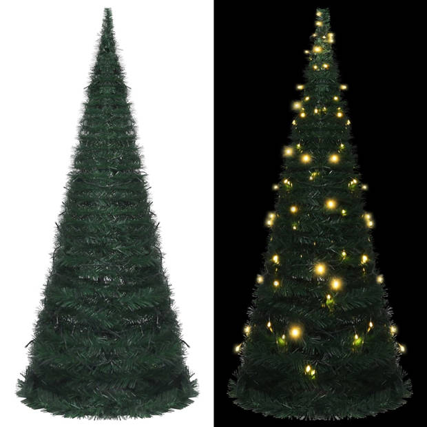 vidaXL Kunstkerstboom met verlichting pop-up 210 cm groen