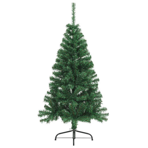 vidaXL Kunstkerstboom met standaard half 120 cm PVC groen