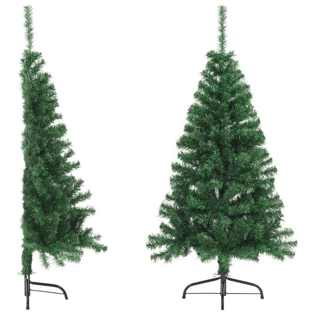 vidaXL Kunstkerstboom met standaard half 150 cm PVC groen