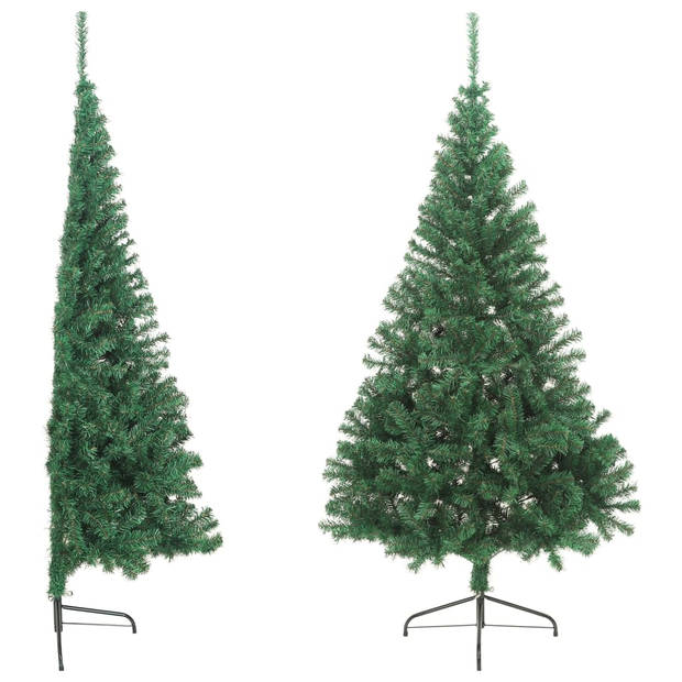 vidaXL Kunstkerstboom met standaard half 180 cm PVC groen