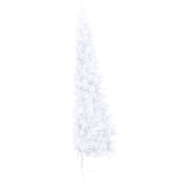 The Living Store Kunstkerstboom - Halfrond - 115 cm breed - 180 cm hoog - PVC en staal - Wit