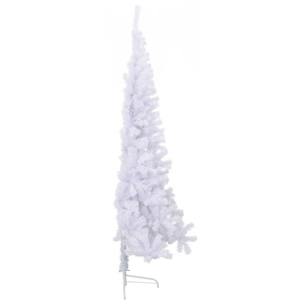 vidaXL Kunstkerstboom met standaard half 180 cm PVC wit