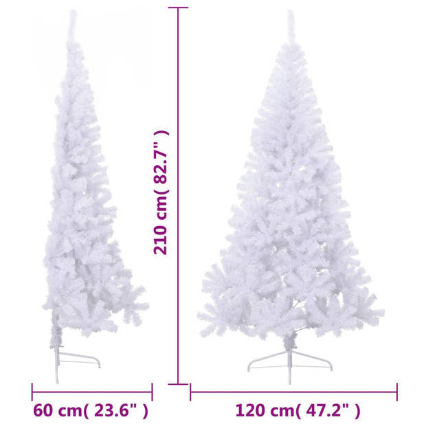 vidaXL Kunstkerstboom met standaard half 210 cm PVC groen