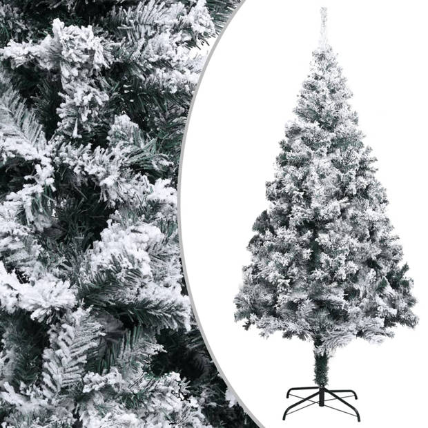 vidaXL Kunstkerstboom met sneeuw PVC 400 cm groen