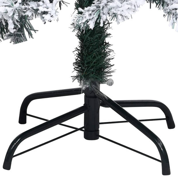 The Living Store Kunstkerstboom - Groen PVC - 400 cm - Met witte sneeuw - Met stalen standaard