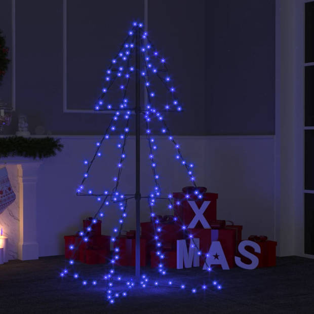 The Living Store Kerstkegelboom - LEDs - 78 x 120 cm - Blauw