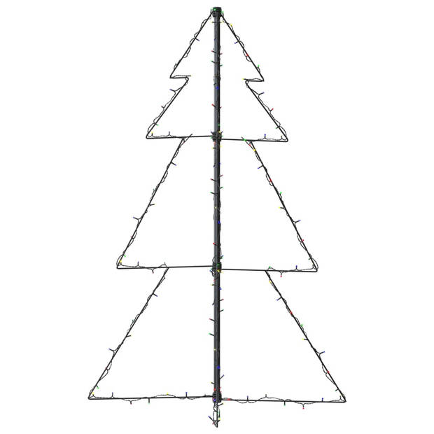 The Living Store Kerstkegelboom LED - Meerkleurig - 78 x 120 cm - Met 160 LEDs