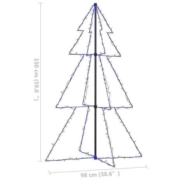 vidaXL Kegelkerstboom 200 LED's binnen en buiten 98x150 cm