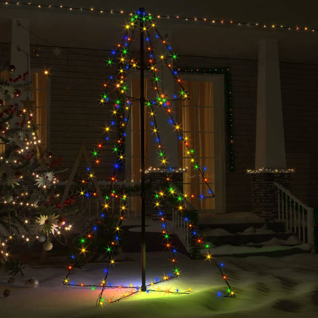 The Living Store Kerstkegelboom - LED Verlichting - 200 LEDs - 8 lichteffecten - 98 x 150 cm - Waterdicht