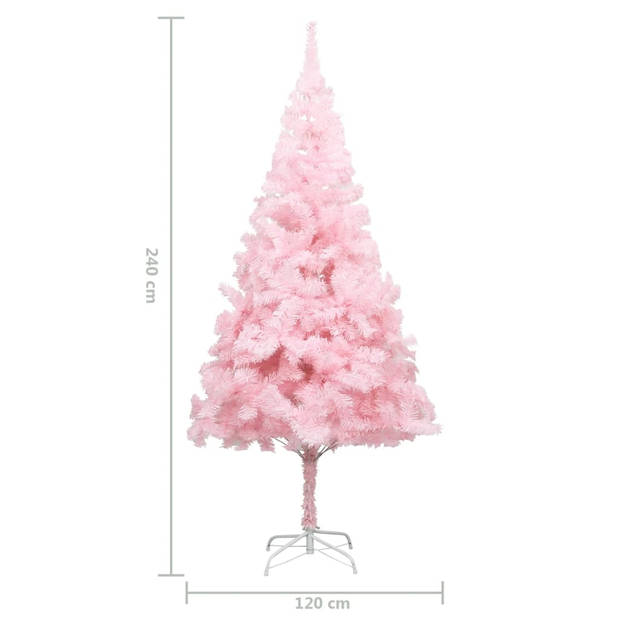 The Living Store Kunstkerstboom Pink - 240cm x 120cm - PVC en staal