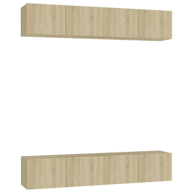 vidaXL Tv-meubelen 4 st 80x30x30 cm bewerkt hout sonoma eikenkleurig