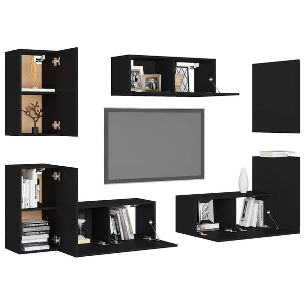 The Living Store Televisiekast TV-Meubel - 80 x 30 x 30 cm - Zwart - Spaanplaat