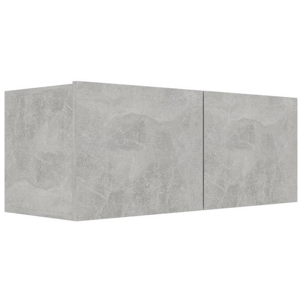 The Living Store TV Meubelset Betongrijs - 60x30x30 cm - 80x30x30 cm - Spaanplaat