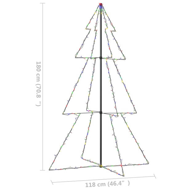 The Living Store Kerstkegelboom - Verlichting met 240 LEDs - 8 lichteffecten - ø 118 x 180 cm - Waterproof