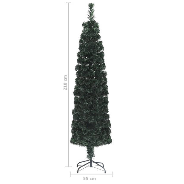 The Living Store Kerstboom - Glasvezelverlichting - 210 cm hoog - 55 cm breed - 5 kleuren - Energiezuinig - Stabiele