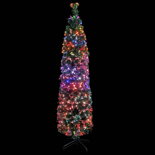 The Living Store Kerstboom Glasvezelverlichting - 180 cm - Zwart