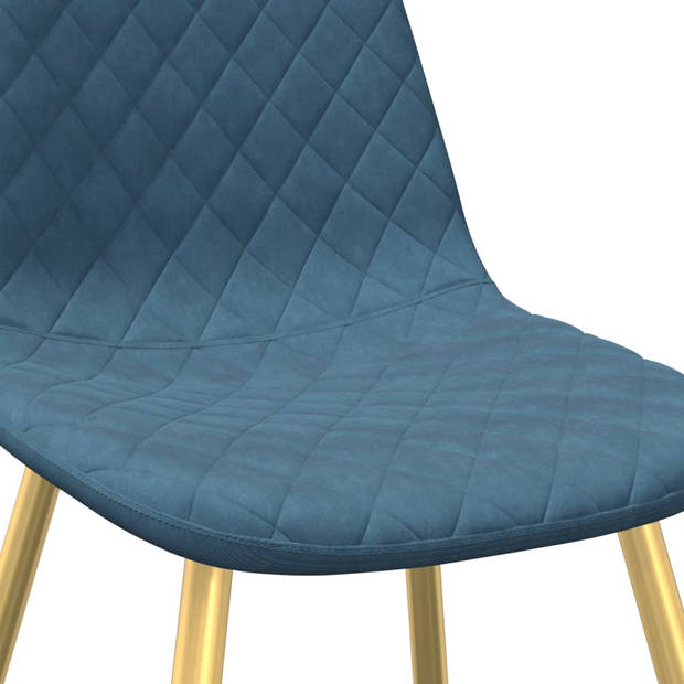 vidaXL Eetkamerstoelen 6 st fluweel blauw