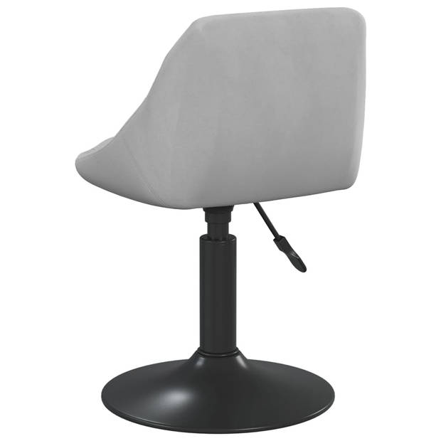 The Living Store Draaibare Eetkamerstoelen - Fluweel - Lichtgrijs - 46x44x(62.5-77.5)cm - Set van 6