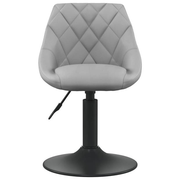 The Living Store Draaibare Eetkamerstoelen - Fluweel - Lichtgrijs - 46x44x(62.5-77.5)cm - Set van 6