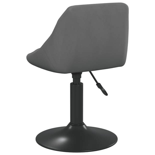 The Living Store Draaibare Eetkamerstoelen - Eetkamerstoelen - 46 x 44 cm - Fluweel - Zwart Staal