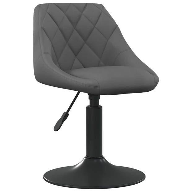 The Living Store Draaibare Eetkamerstoelen - Fluweel - 46x44x(62.5-77.5) cm - Donkergrijs