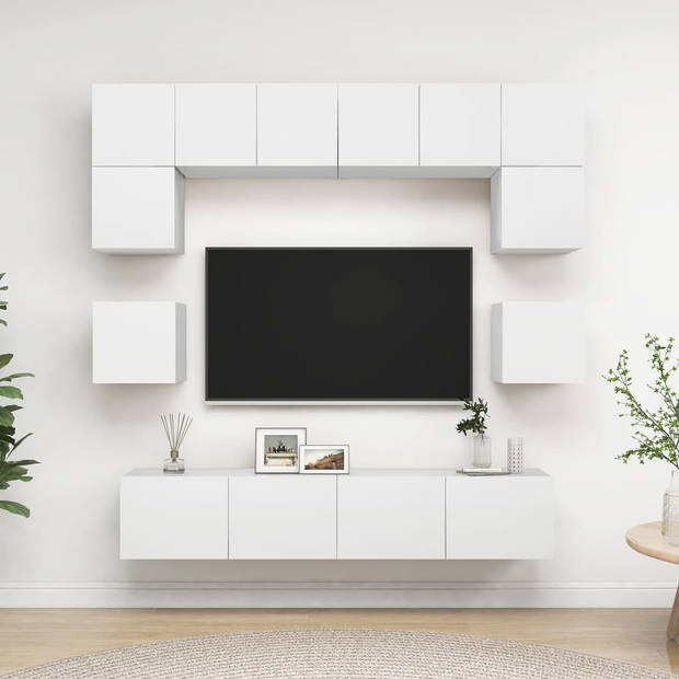 The Living Store Televisiemeubelset - - Tv-meubel - 80x30x30 cm - Wit