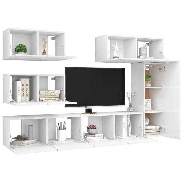 The Living Store TV-meubelset - Spaanplaat - verschillende maten - wit