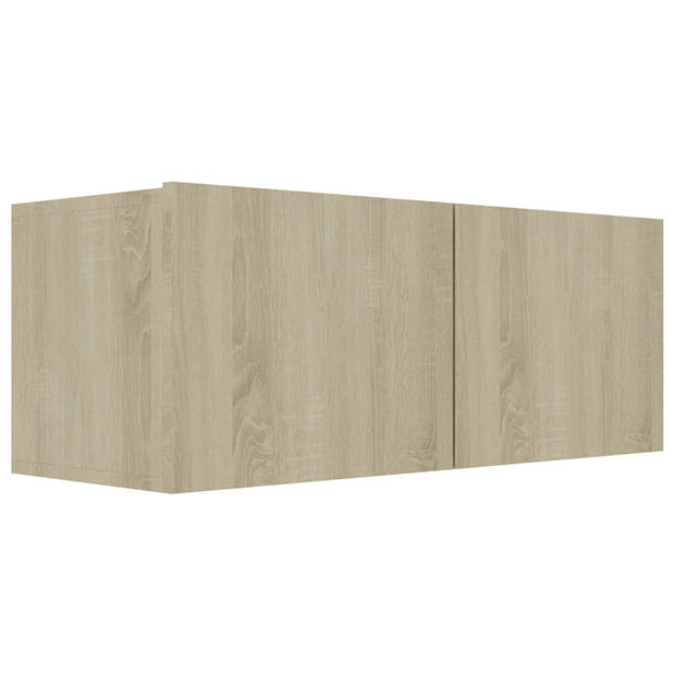 The Living Store Televisiemeubelset Hangend - Spaanplaat - Sonoma eiken - 4x 100x30x30 cm - 2x 80x30x30 cm