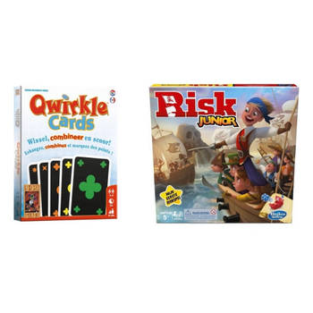 Spellenbundel - 2 Stuks - Qwirkle Kaartspel & Risk Junior