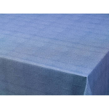 Tafelzeil/tafelkleed gemeleerd blauwe look 140 x 180 cm - Tafelzeilen