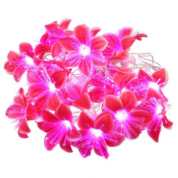 Lichtslinger/bloemenslinger met Lotus bloemen fuchsia roze 600 cm - Feestslingers
