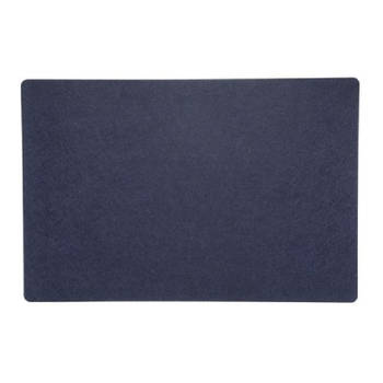 Rechthoekige placemat met ronde hoeken polyester navy blauw 30 x 45 cm - Placemats