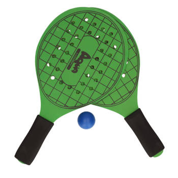 Actief speelgoed tennis/beachball setje groen met tennisracketmotief - Beachballsets