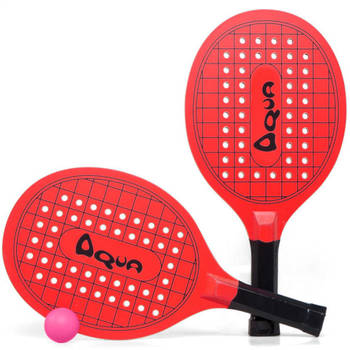 Actief speelgoed tennis/beachball setje rood met tennisracketmotief - Beachballsets