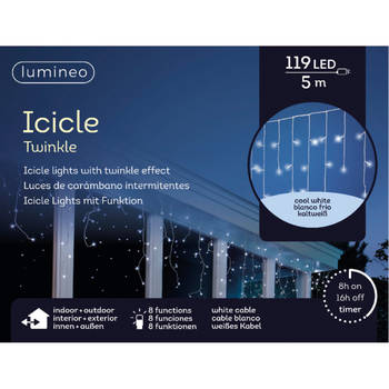 IJspegelverlichting LED koud wit 119 lampjes - Kerstverlichting lichtgordijn