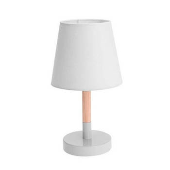 Tafellamp wit hout met metalen voet 23 cm - Tafellampen