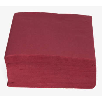 40x stuks luxe kwaliteit servetten bordeaux rood 38 x 38 cm - Feestservetten