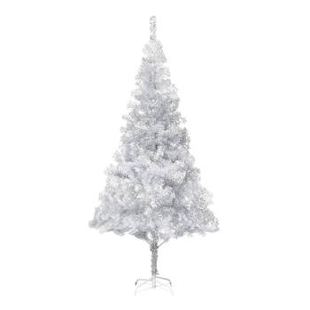 The Living Store Kunstkerstboom Silver 180 cm - LED-verlichting - Inclusief piek en kerstballen