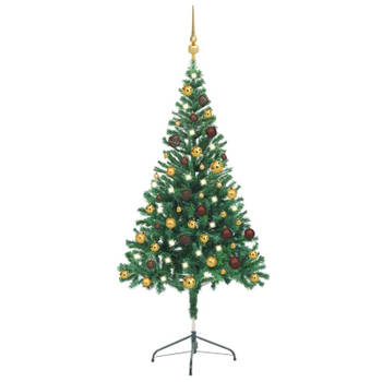 vidaXL Kunstkerstboom met verlichting en kerstballen 380 takken 150 cm