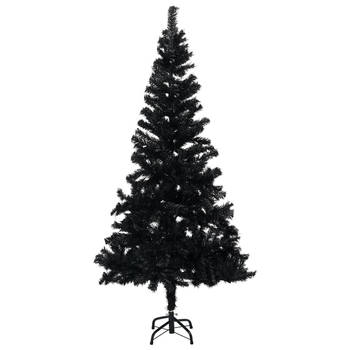 The Living Store zwarte kunstkerstboom - 240 cm - LED-verlichting - PVC