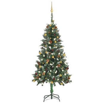 vidaXL Kunstkerstboom met verlichting en kerstballen 150 cm