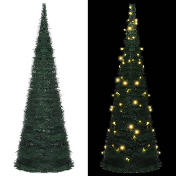 vidaXL Kunstkerstboom met verlichting pop-up 180 cm groen