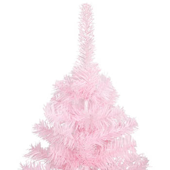 The Living Store Kunstkerstboom Roze 120 cm - PVC en staal