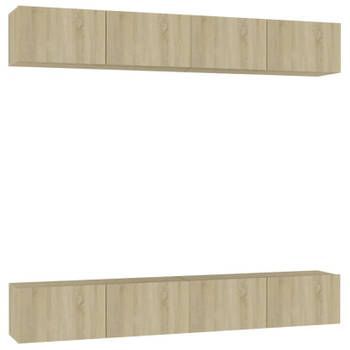 vidaXL Tv-meubelen 4 st 100x30x30 cm bewerkt hout sonoma eikenkleurig