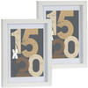 2x stuks houten fotolijst wit geschikt voor een foto van 15 x 20 cm of 18 x 24 cm - Fotolijsten