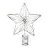 Kerstboom ster piek/topper met LED verlichting warm wit 25 cm met 12 lampjes - kerstboompieken